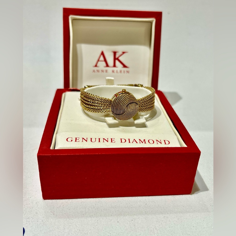 Anne Klein Gold Bracelet  Watch with Genuine Diamond